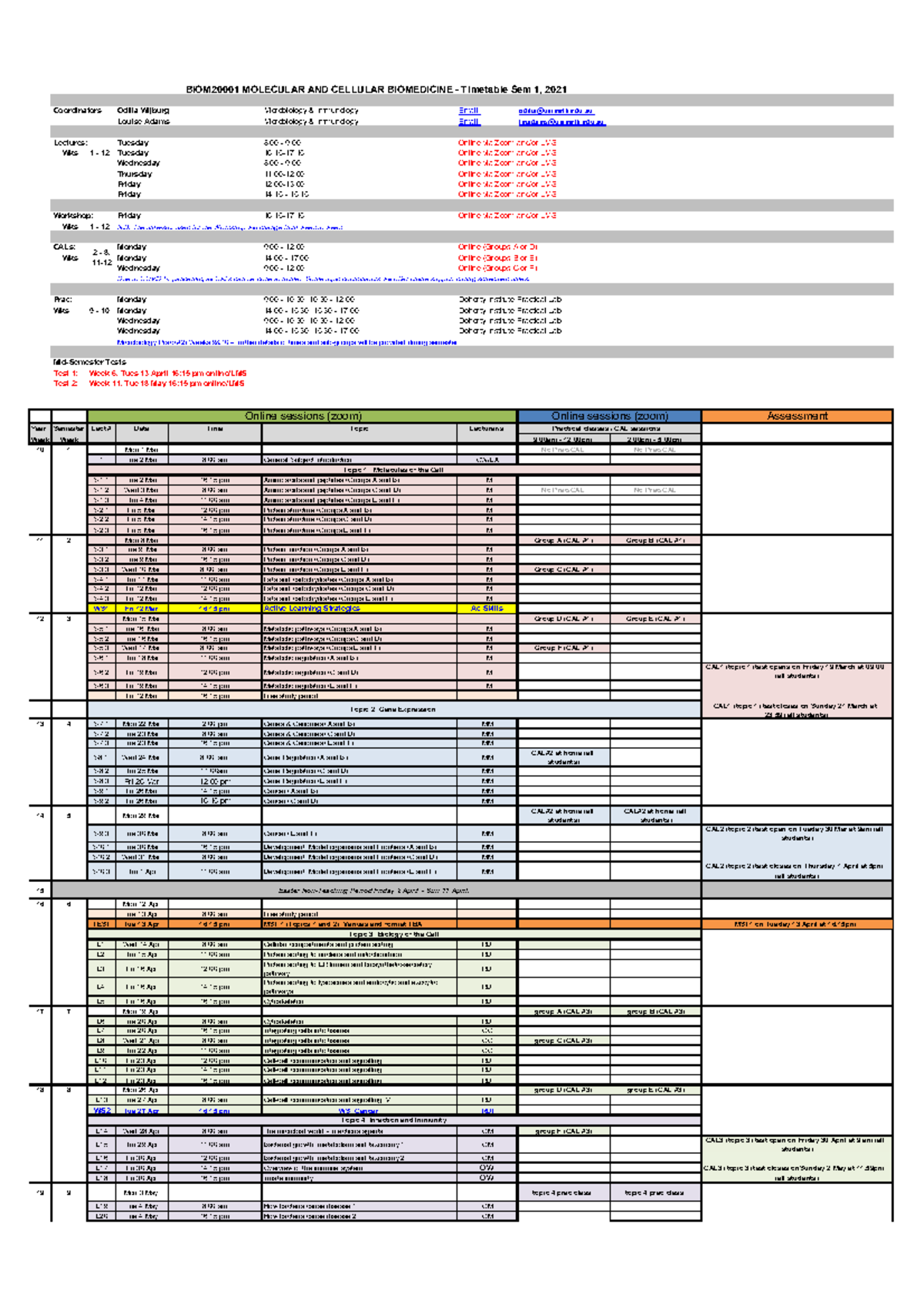 BIOM2000 1 TT 2021 25Feb Coordinators Microbiology & Immunology Email
