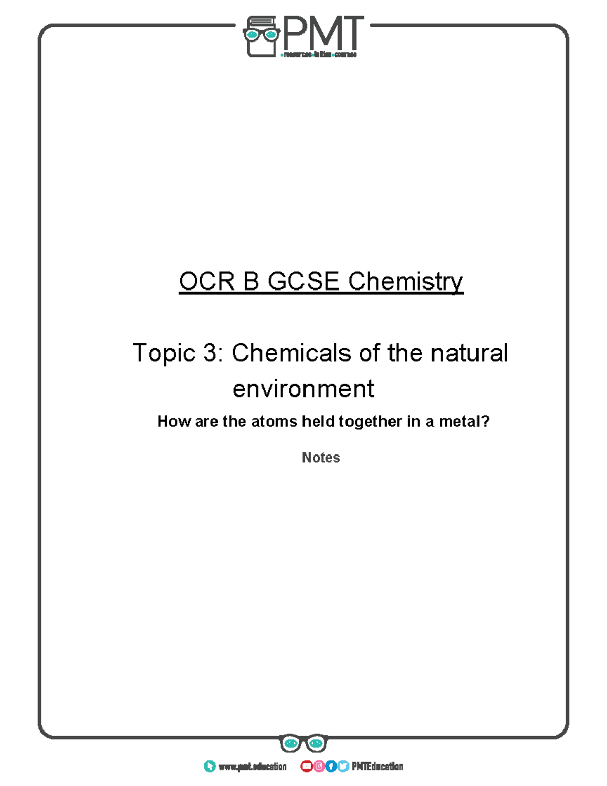 3.1. How Are The Atoms Held Together In A Metal - OCR B GCSE Chemistry ...