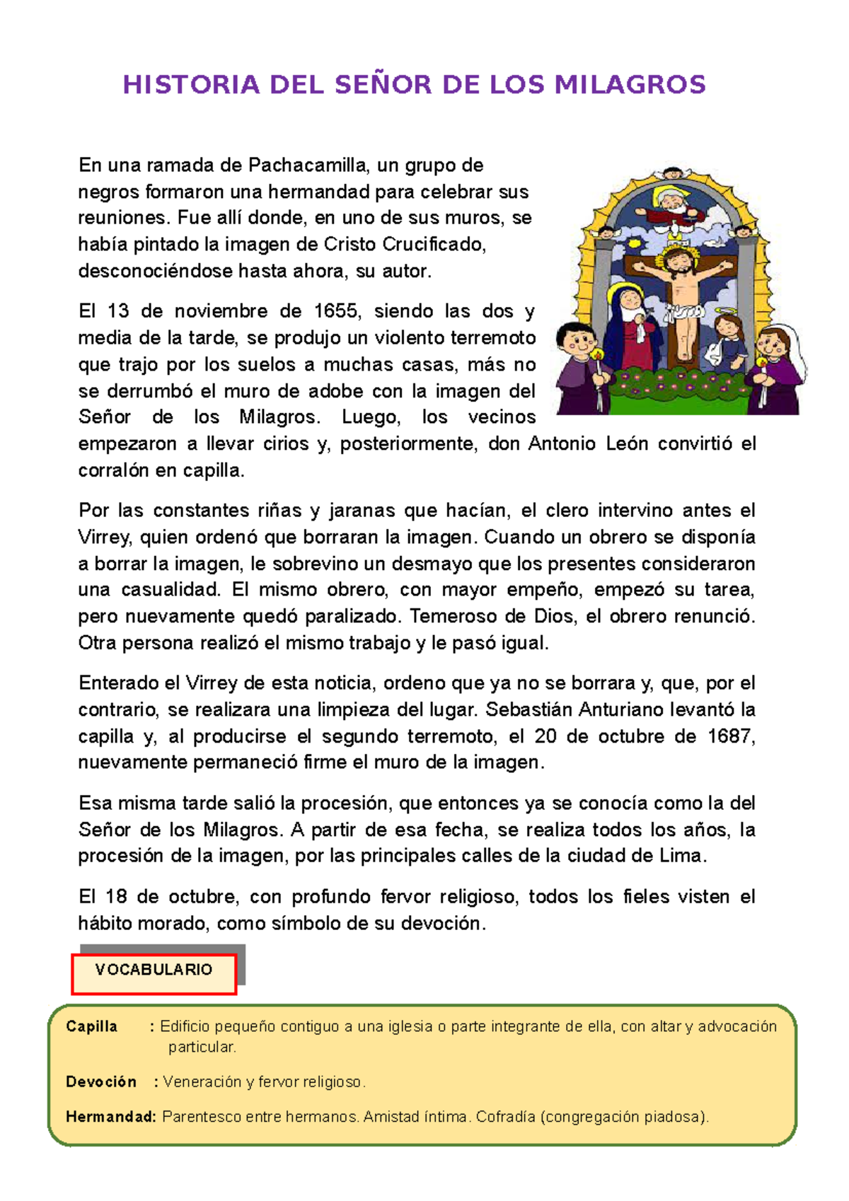 Historia DEL Señor DE LOS Milagros - HISTORIA DEL SEÑOR DE LOS MILAGROS ...