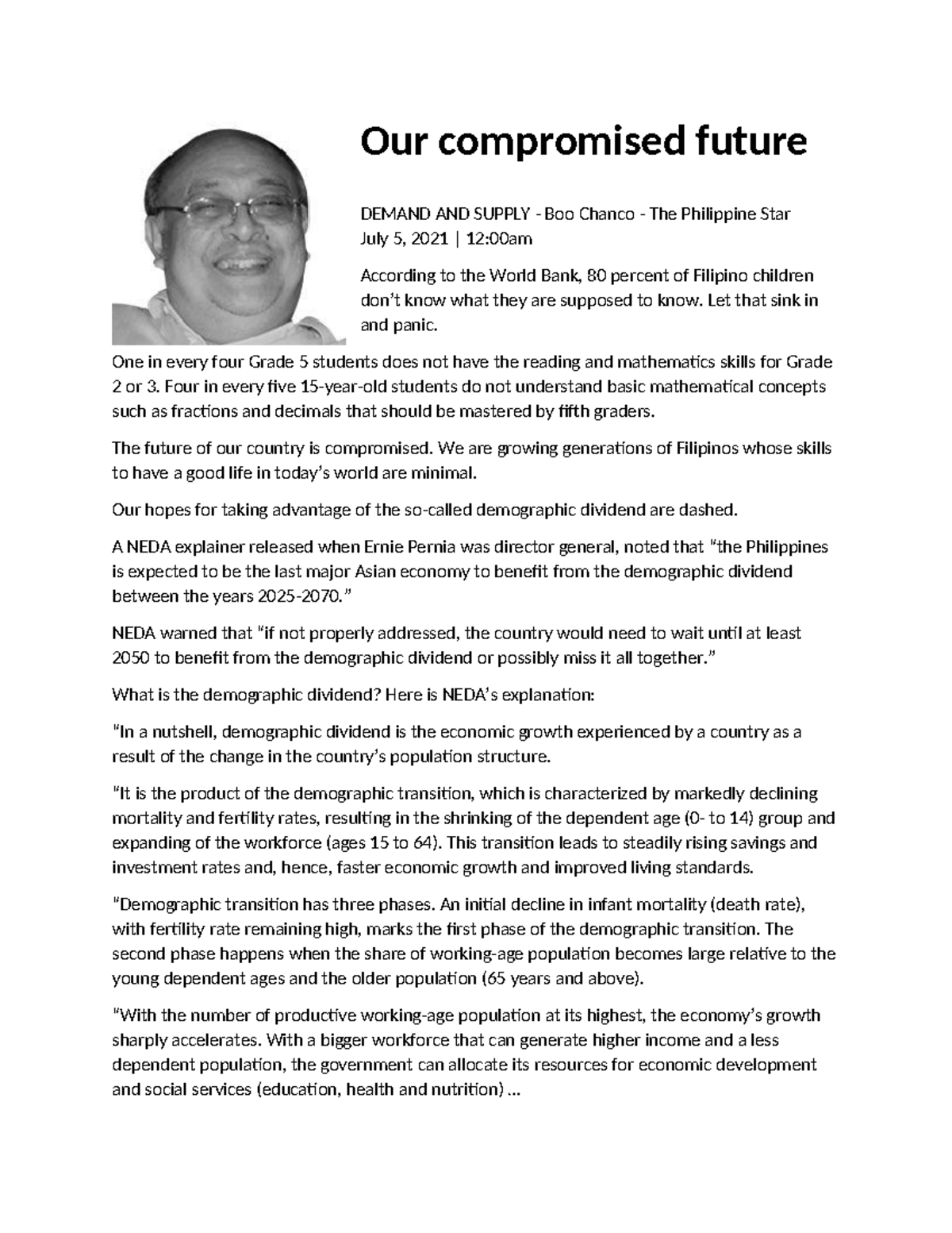 Our-compromised-future - Our compromised future DEMAND AND SUPPLY - Boo ...