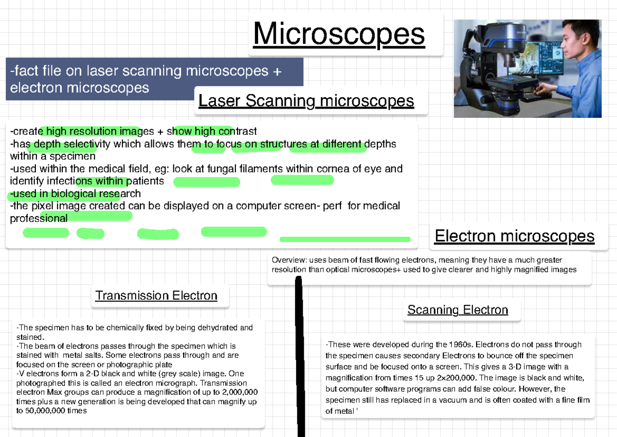 Microscopes -The beam of electrons passes through the specimen which is ...