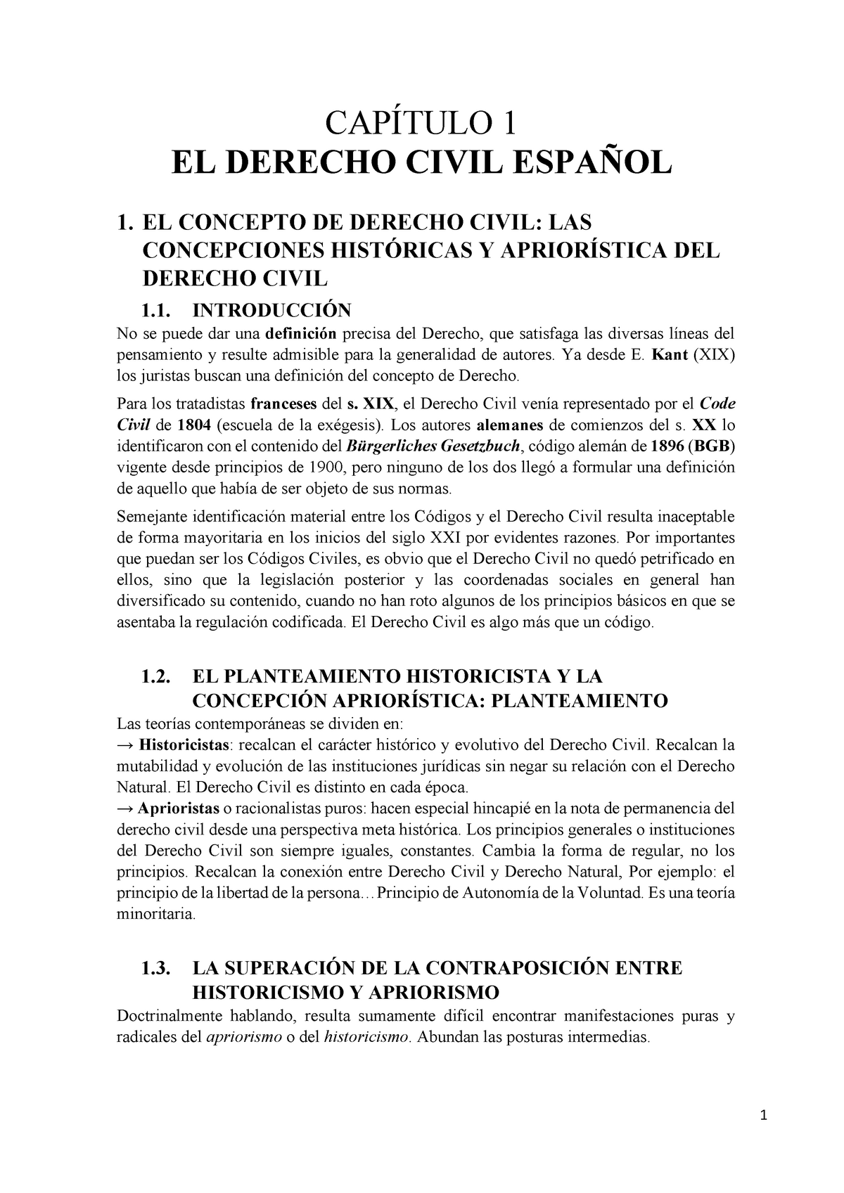 Apuntes Derecho Civil I Parte General Y Derecho De La Persona 1 El Derecho Civil 1 El 7145