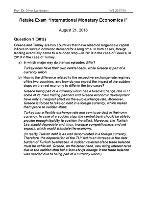 Problem Set 1 - Solutions - International Monetary Economics I Problem ...