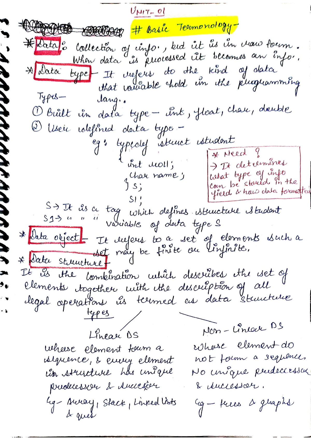 Dsuc Unit 1 ( Introduction) - B.tech - Studocu