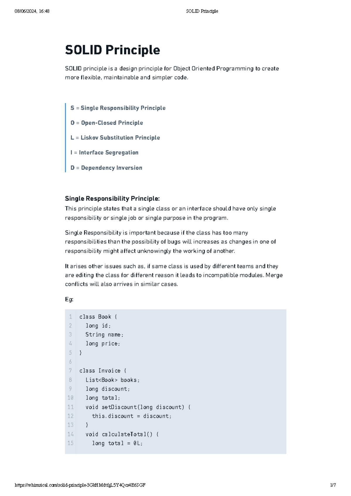 Solid Principle - Summary computer science - SOLID Principle SOLID ...