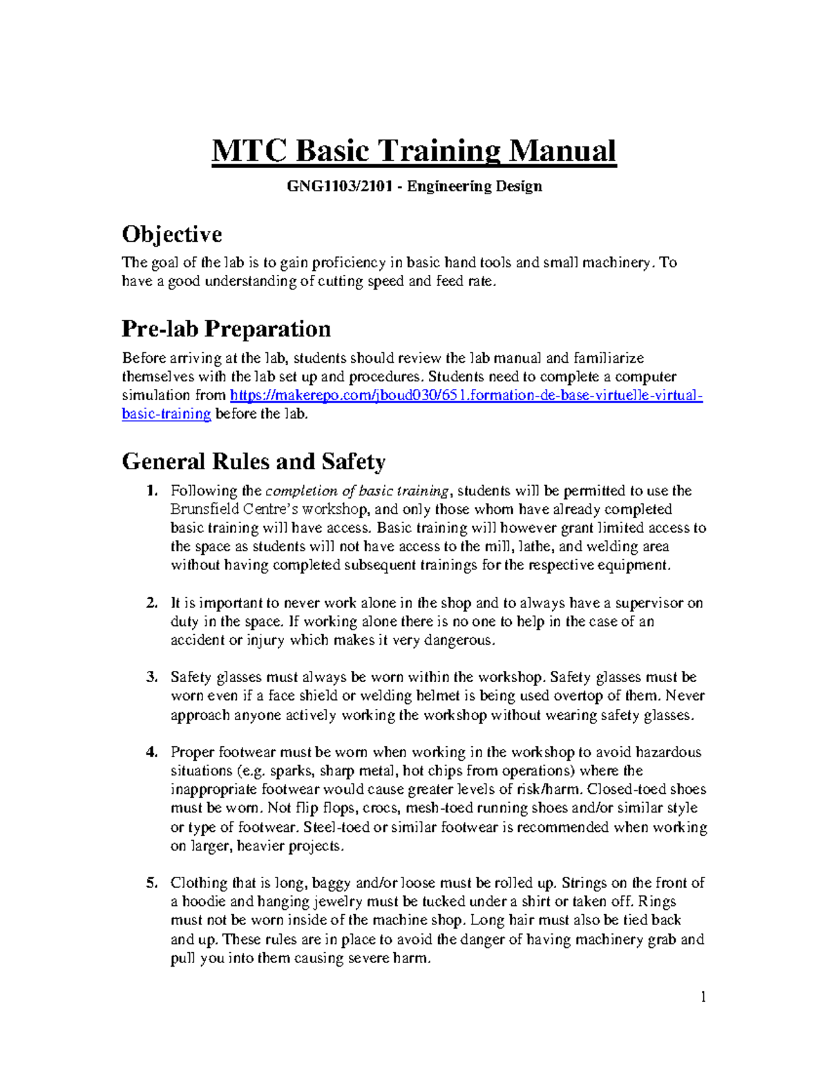 Basic Training Manual f22 - MTC Basic Training Manual GNG1103/2101 ...