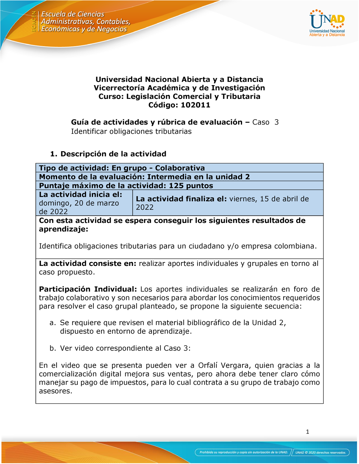 Gu Ã A De Actividades Y R Ãºbrica De Evaluaci Ã³n - Unidad 2 - Caso 3 ...