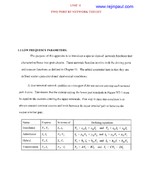 RF and MW Engg Unit-4 Notes P1 - RF and Microwave Engineering - Studocu