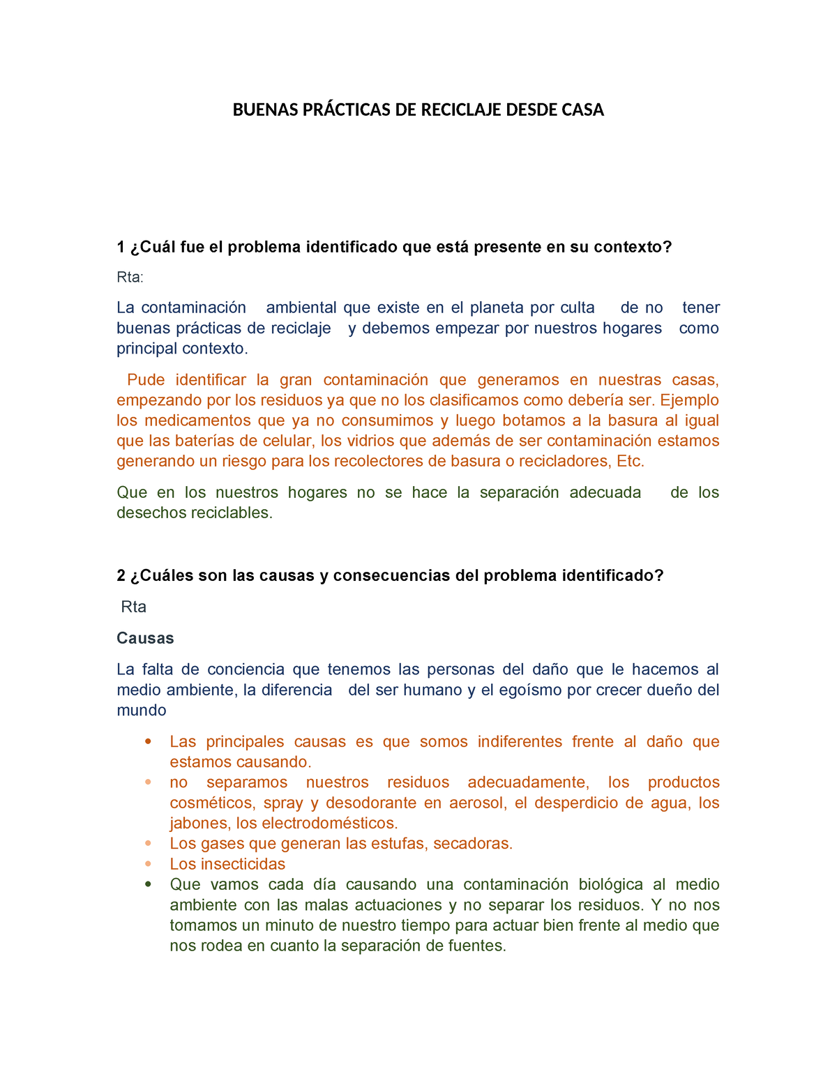 Eje Catedra An Lisis Del Trabajo Buenas Pr Cticas De Reciclaje