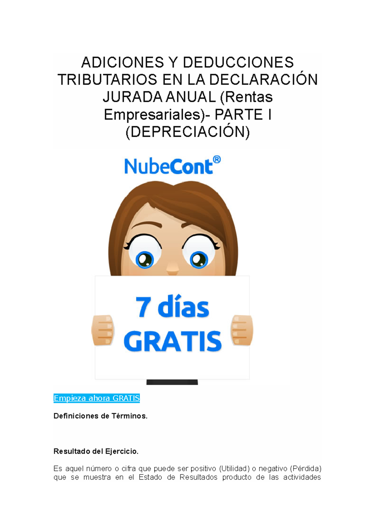 Adiciones Y Deducciones Tributarios EN LA Declaración Jurada Anual