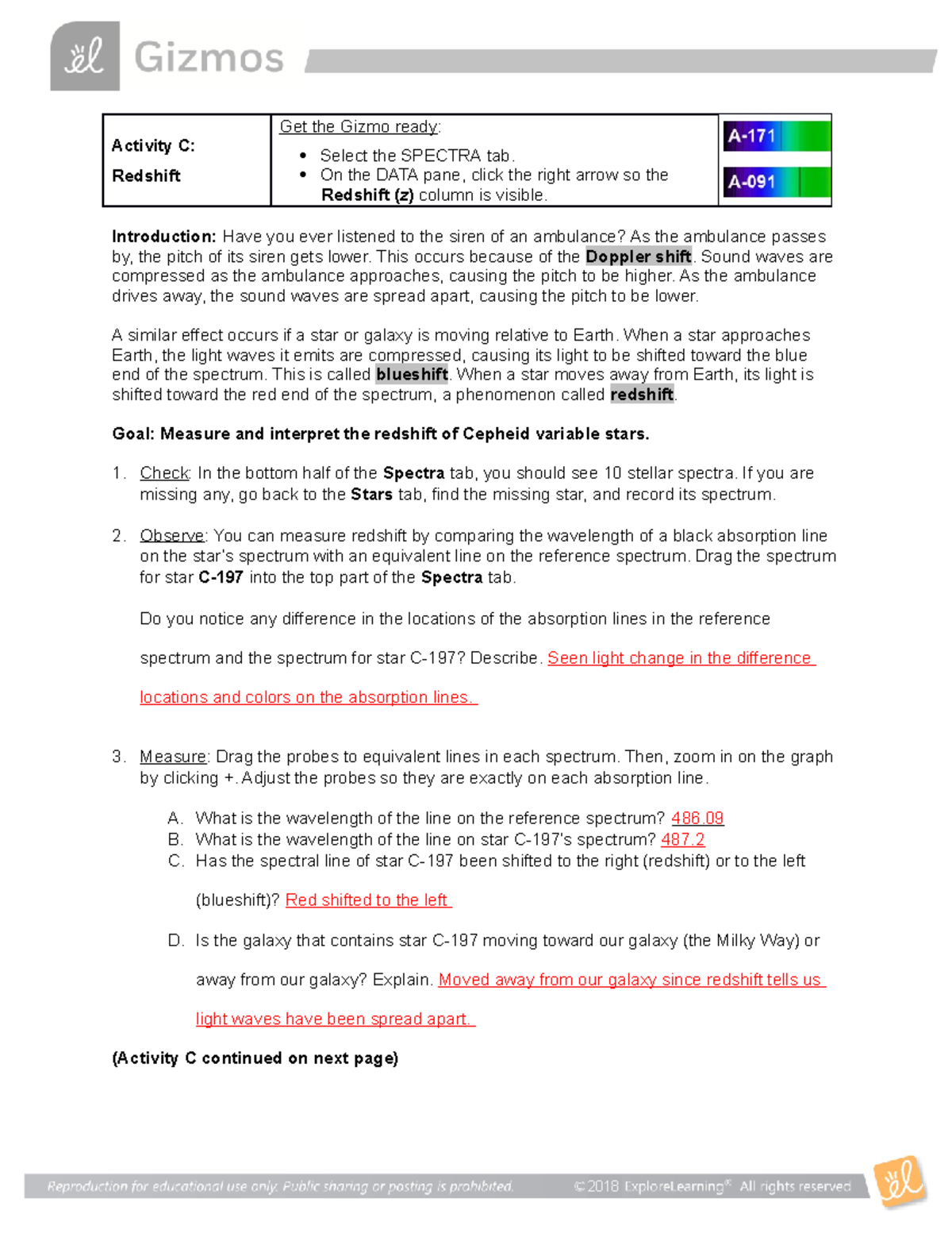 Gizmo Big Bang Theory Activity C my copy 2018 Activity C Redshift