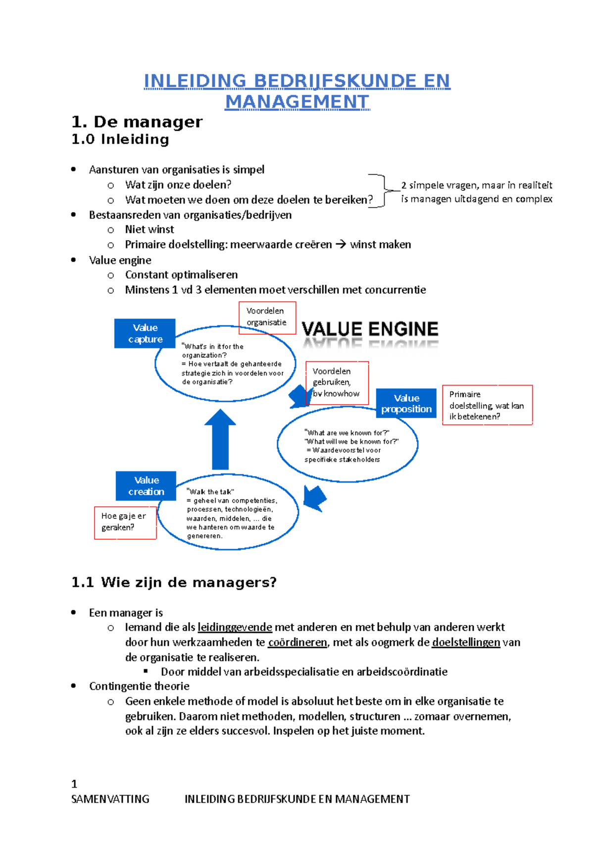 Samenvatting Inleiding Bedrijfskunde EN Management - INLEIDING ...