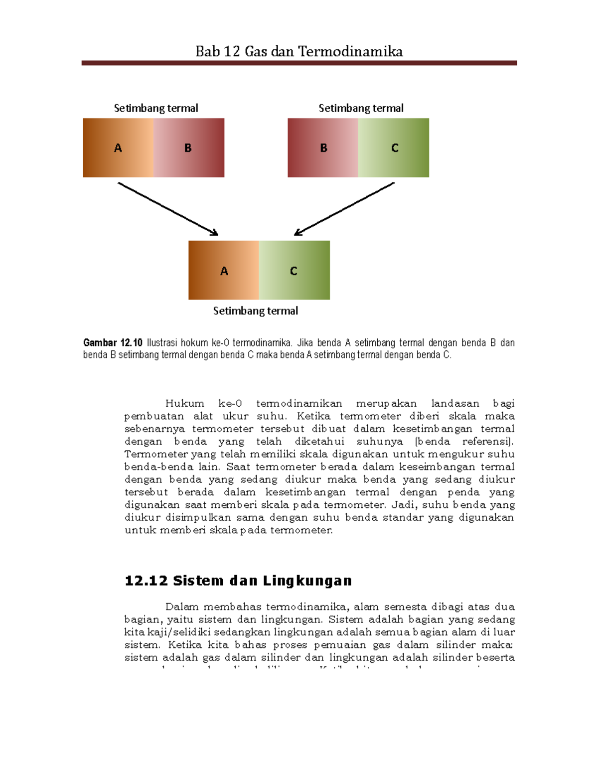 Catatan Fisika (17) - A A B B C C Setimbang Termal Setimbang Termal ...