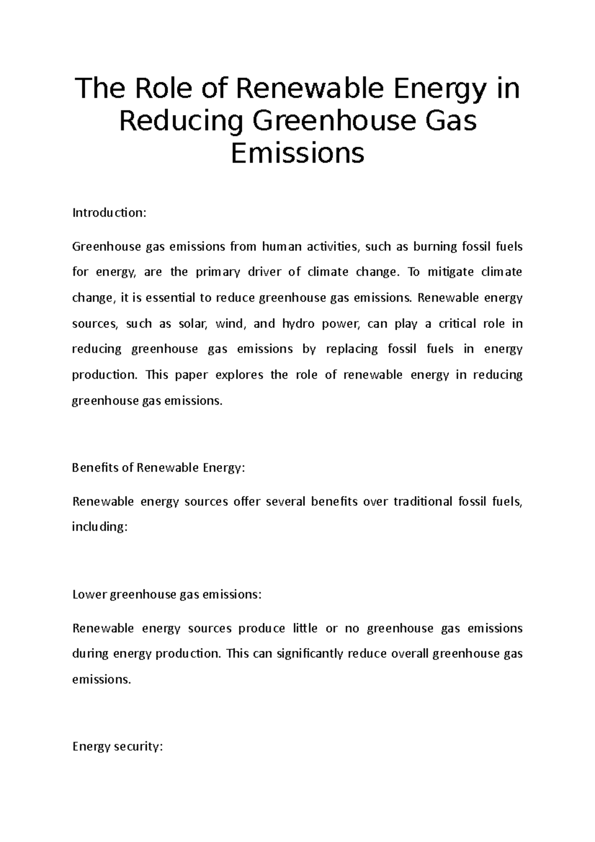 The Role of Renewable Energy in Reducing Greenhouse Gas Emissions - The ...