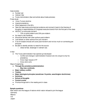 FP Week 3 - Week 3 and 4 lecture notes - Week 3 9/ Liberalism, cont. 1 ...