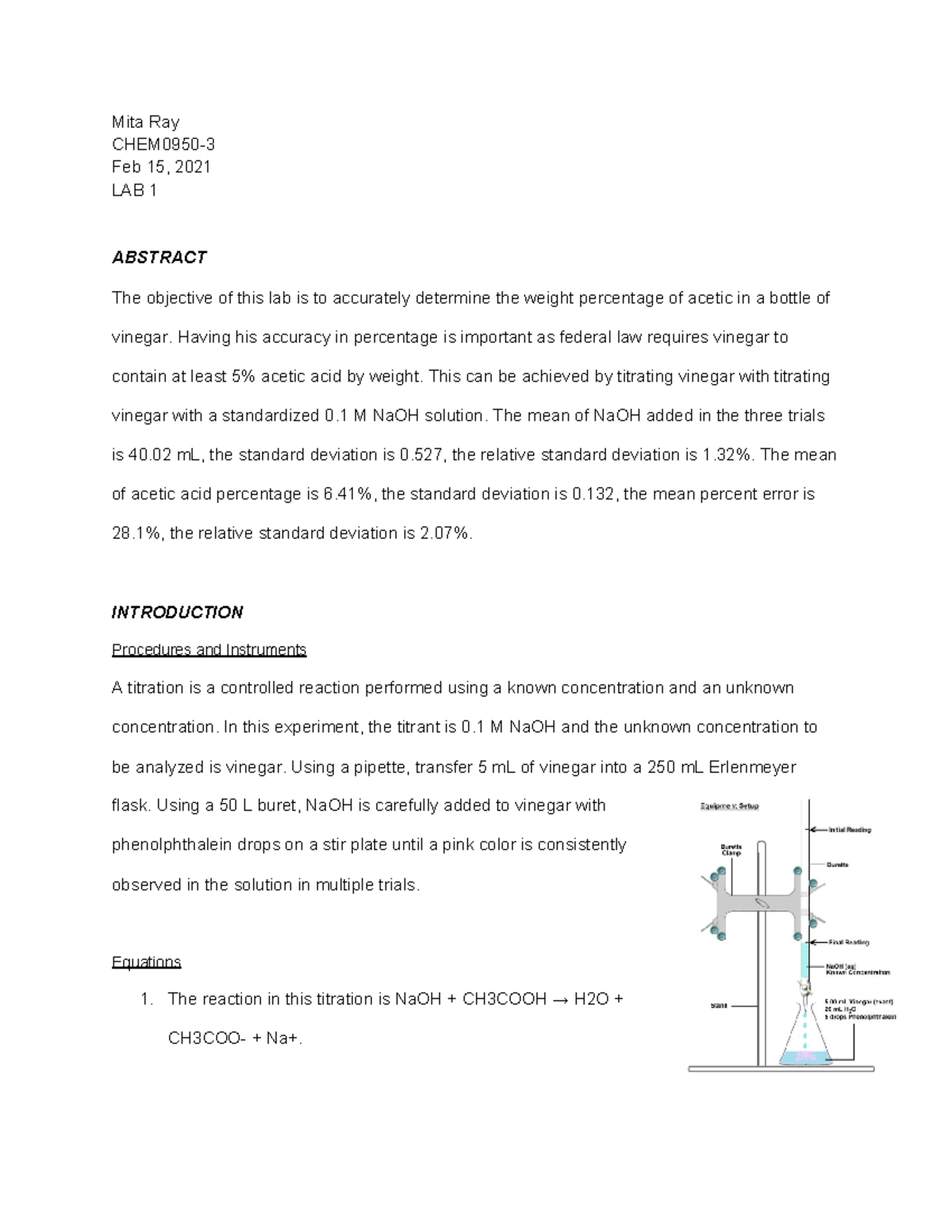 PERCENTAGE OF ACETIC ACID IN VINEGAR Mita Ray CHEM0950 Feb 15 2021   Thumb 1200 1553 