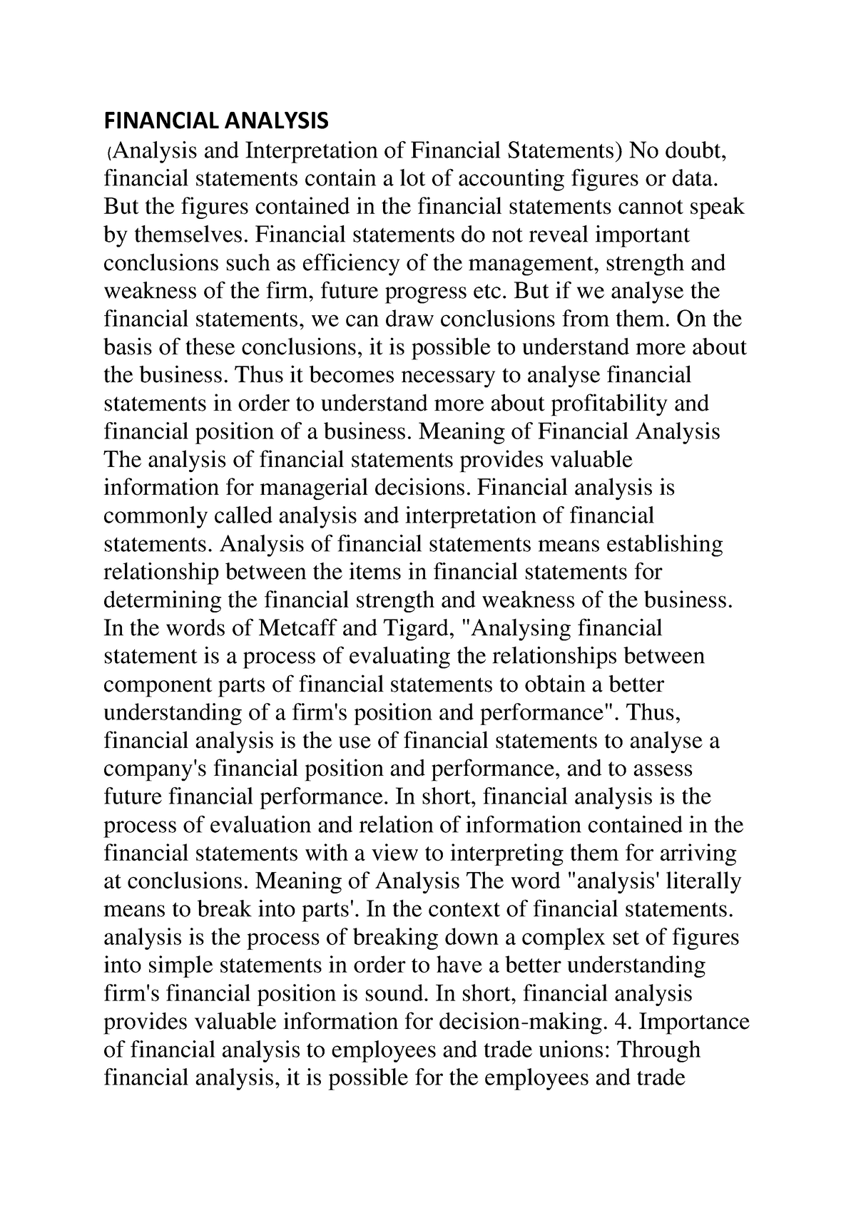 thesis in financial analysis