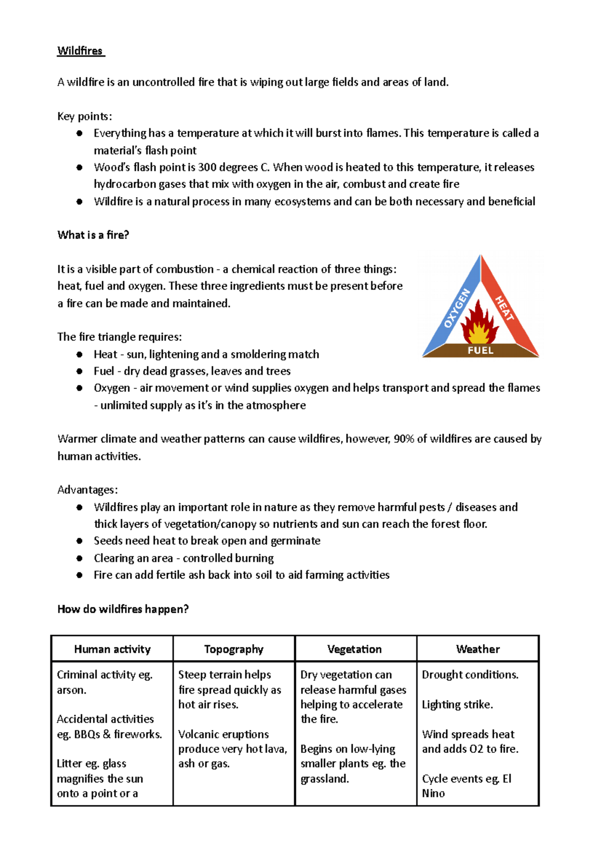 Wildfires Wildfire formation and case studies Wildfires A wildfire