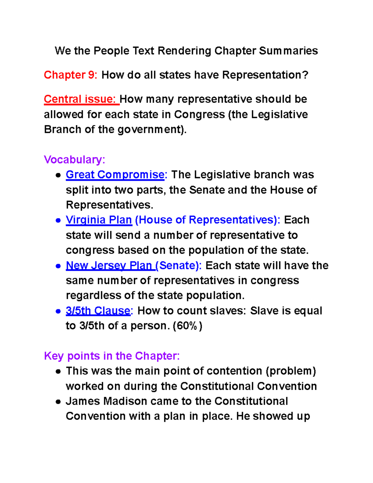 We the People Chapter summaries (Text rendering) - We the People Text ...