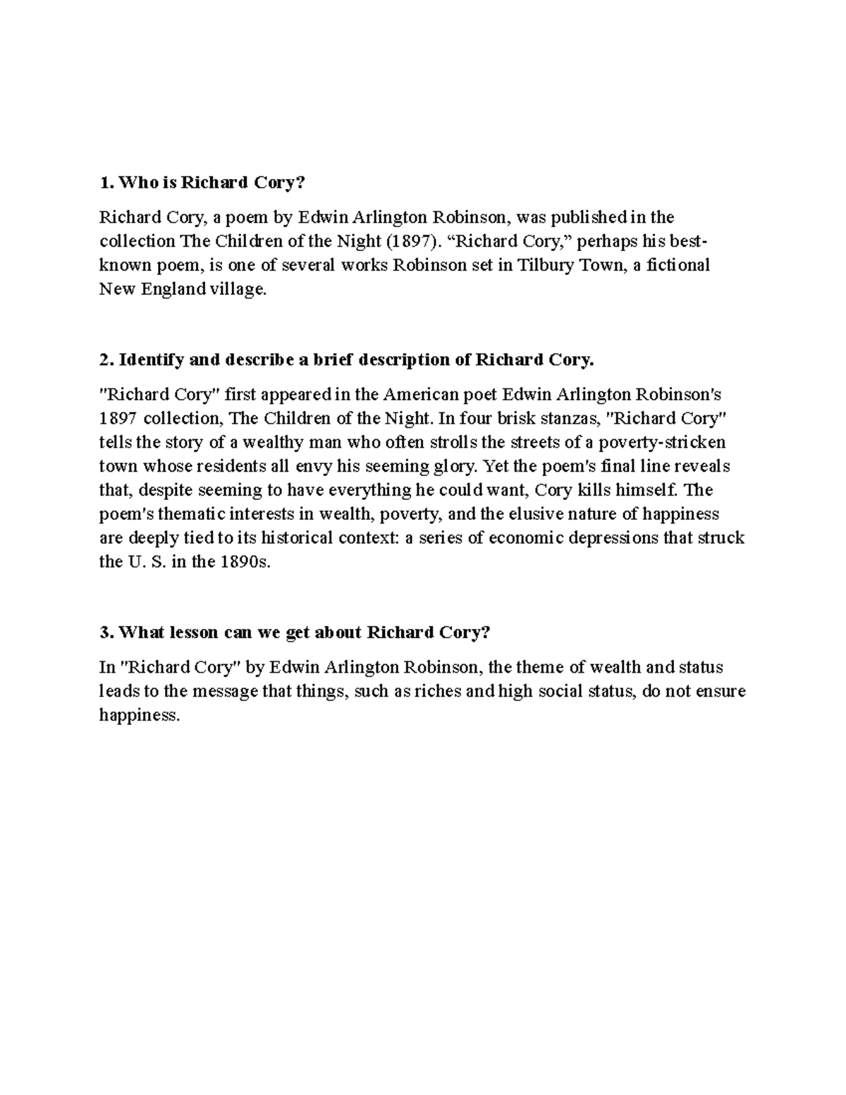 Richardcory - Summary Bachelor of Secondary Education 1 - Who is ...