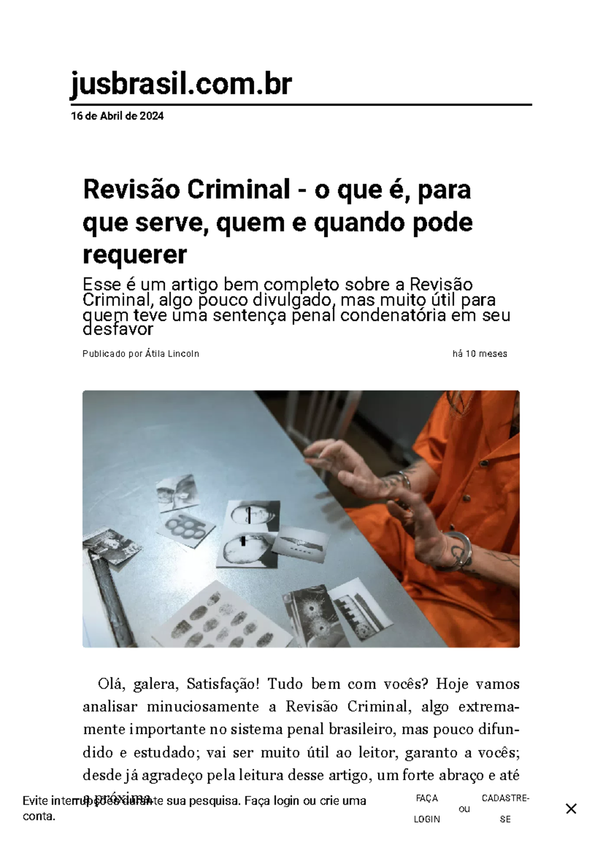 Revisão Criminal - O Que é, Para Que Serve, Quem E Quando Pode Requerer ...