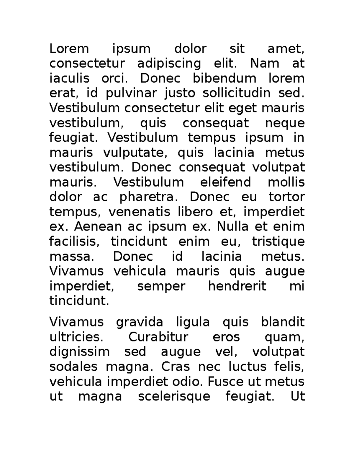 Lorem ipsum - Nam at iaculis orci. Donec bibendum lorem erat, id ...