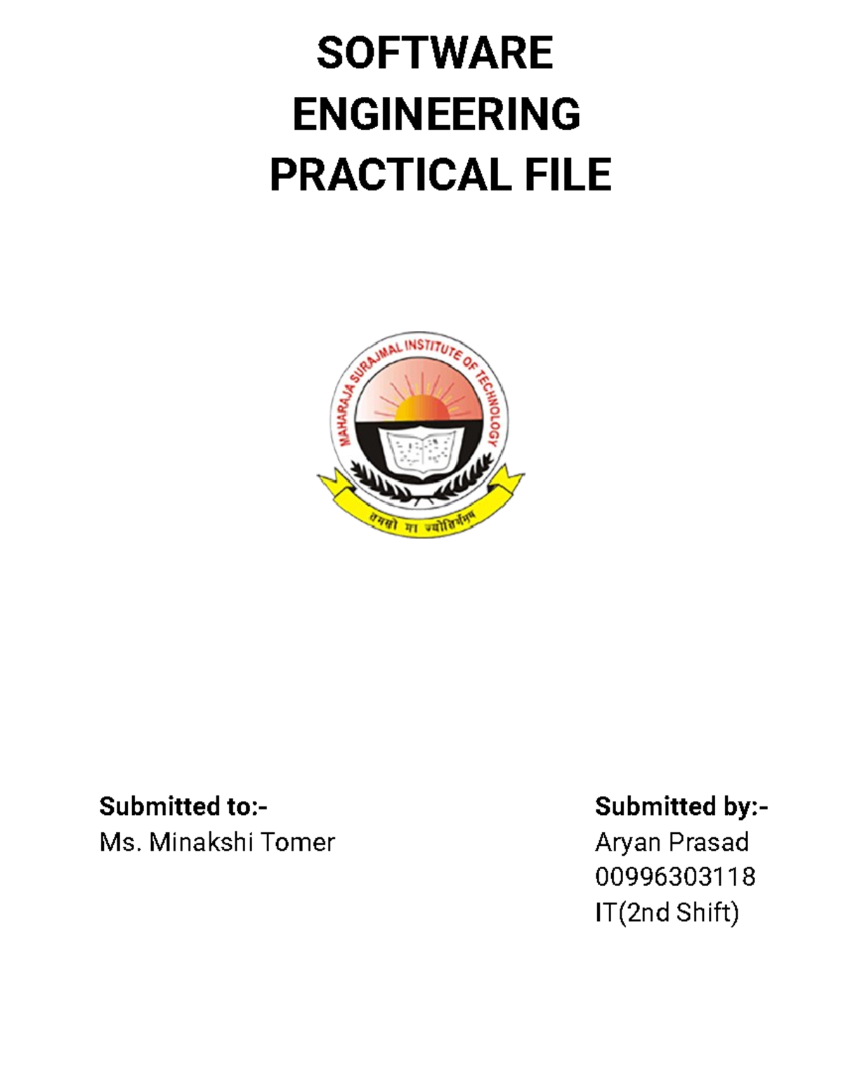 SE Practical File dsffas gsd gs ggseda - SOFTWARE ENGINEERING PRACTICAL ...