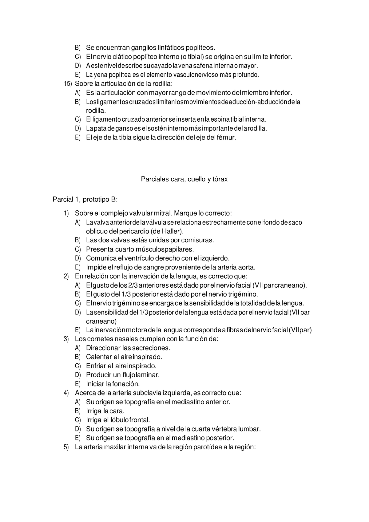 Parciales Anatomía Viejos - B) Se Encuentran Ganglios Linfáticos ...