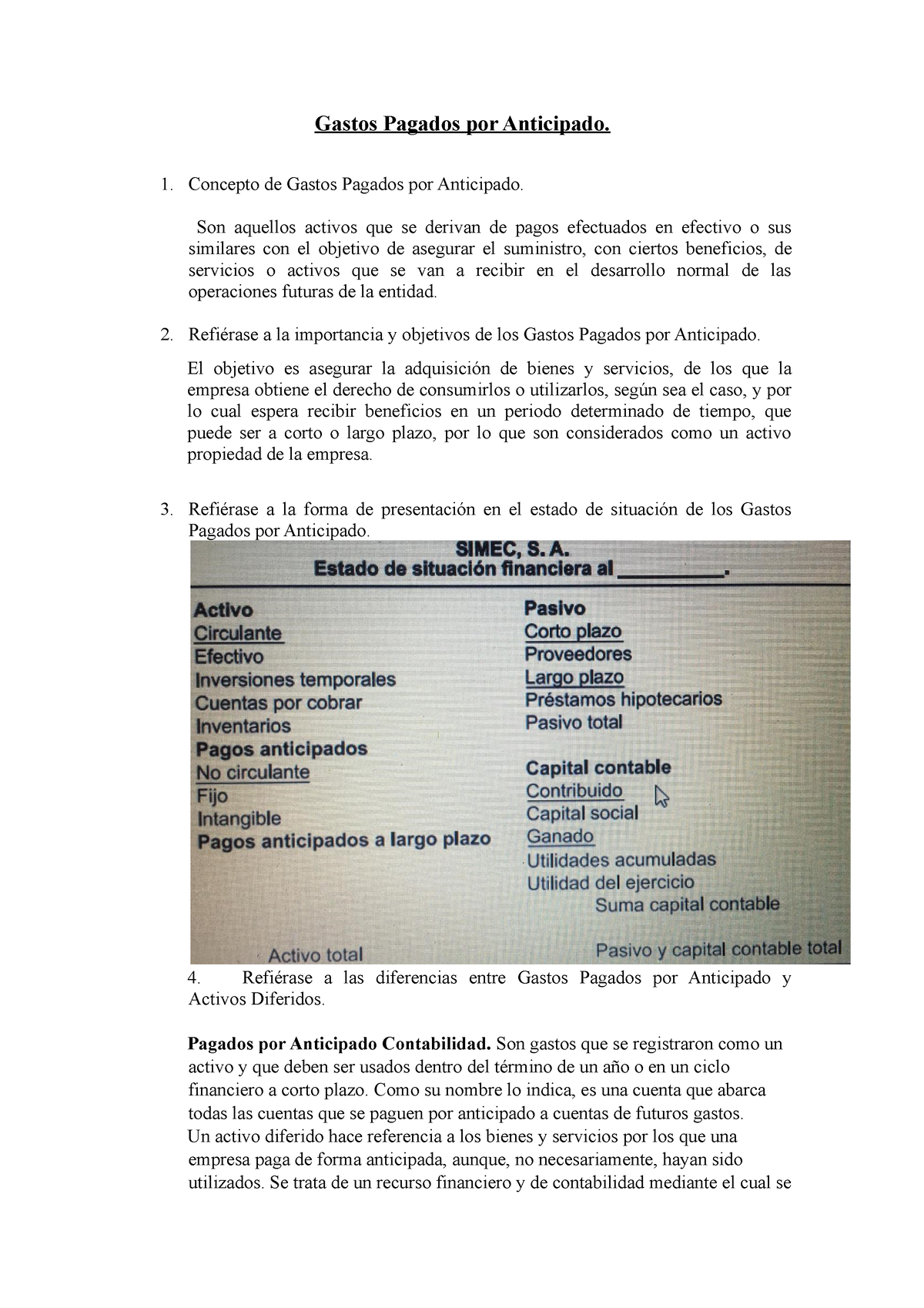 Gastos Pagados POR Anticipado - Gastos Pagados Por Anticipado. Concepto ...