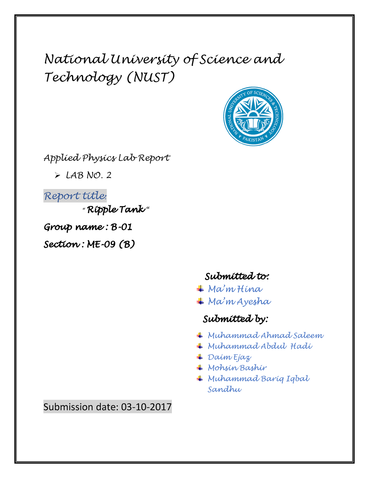 ripple tank experiment lab report pdf