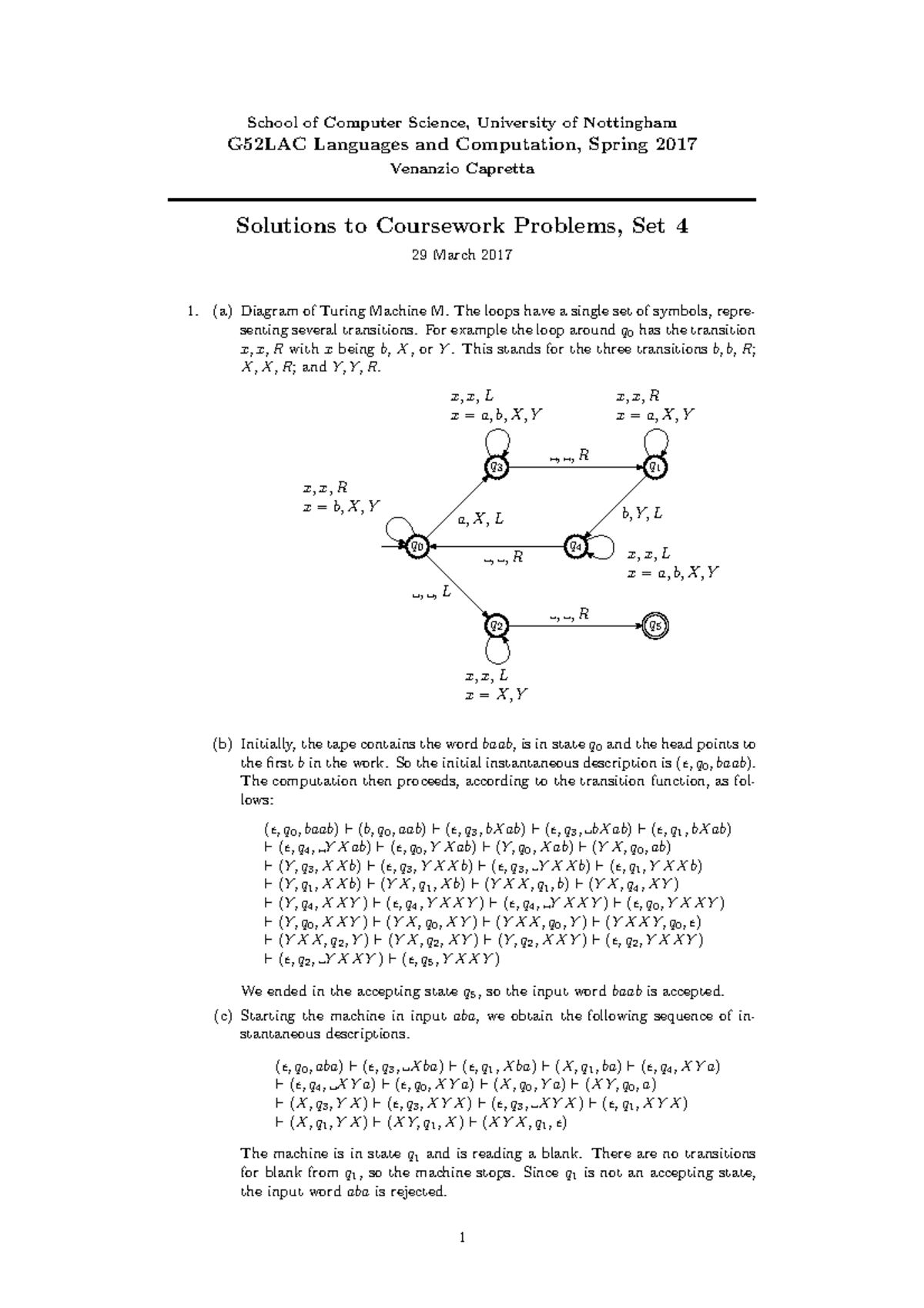 Solutions 4 - Coursework 4 Solution - School of Computer Science ...