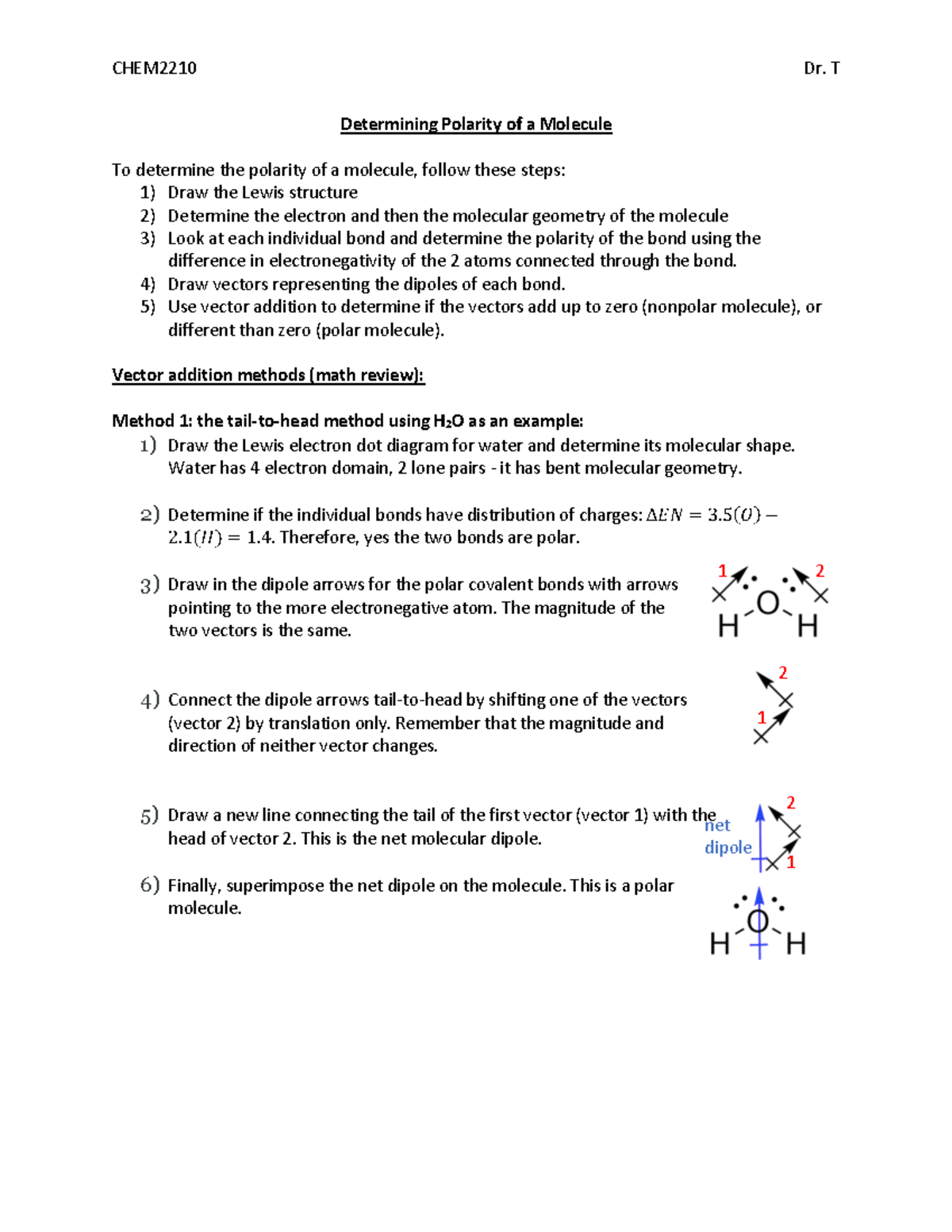 Determining Polarity of a Molecule Print - Warning: TT: undefined ...