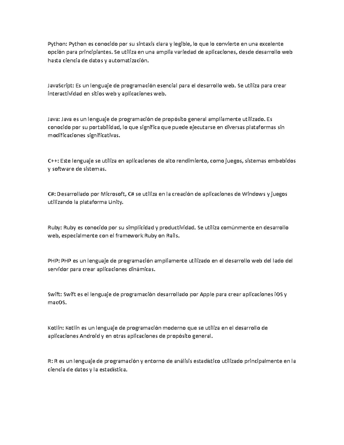 Lenguajes de programacion - Python: Python es conocido por su sintaxis ...