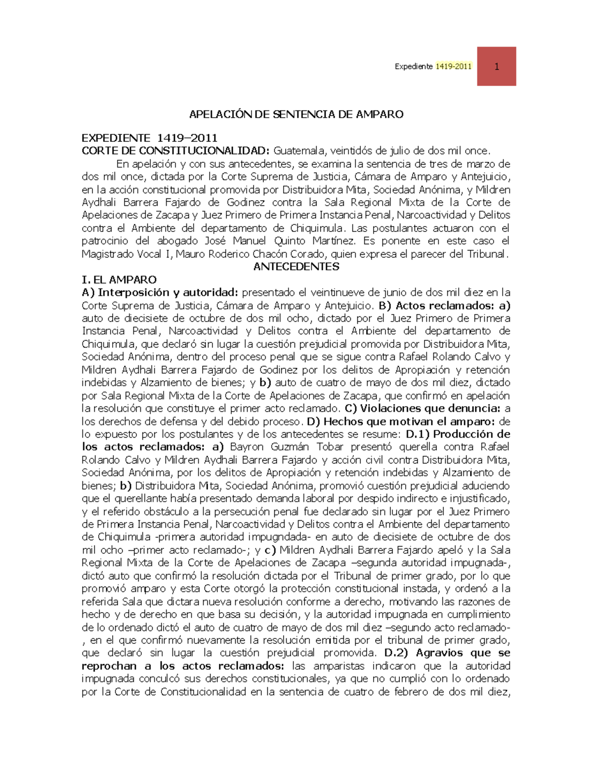 818198 - Sentencias en materia laboral - APELACIÓN DE SENTENCIA DE ...