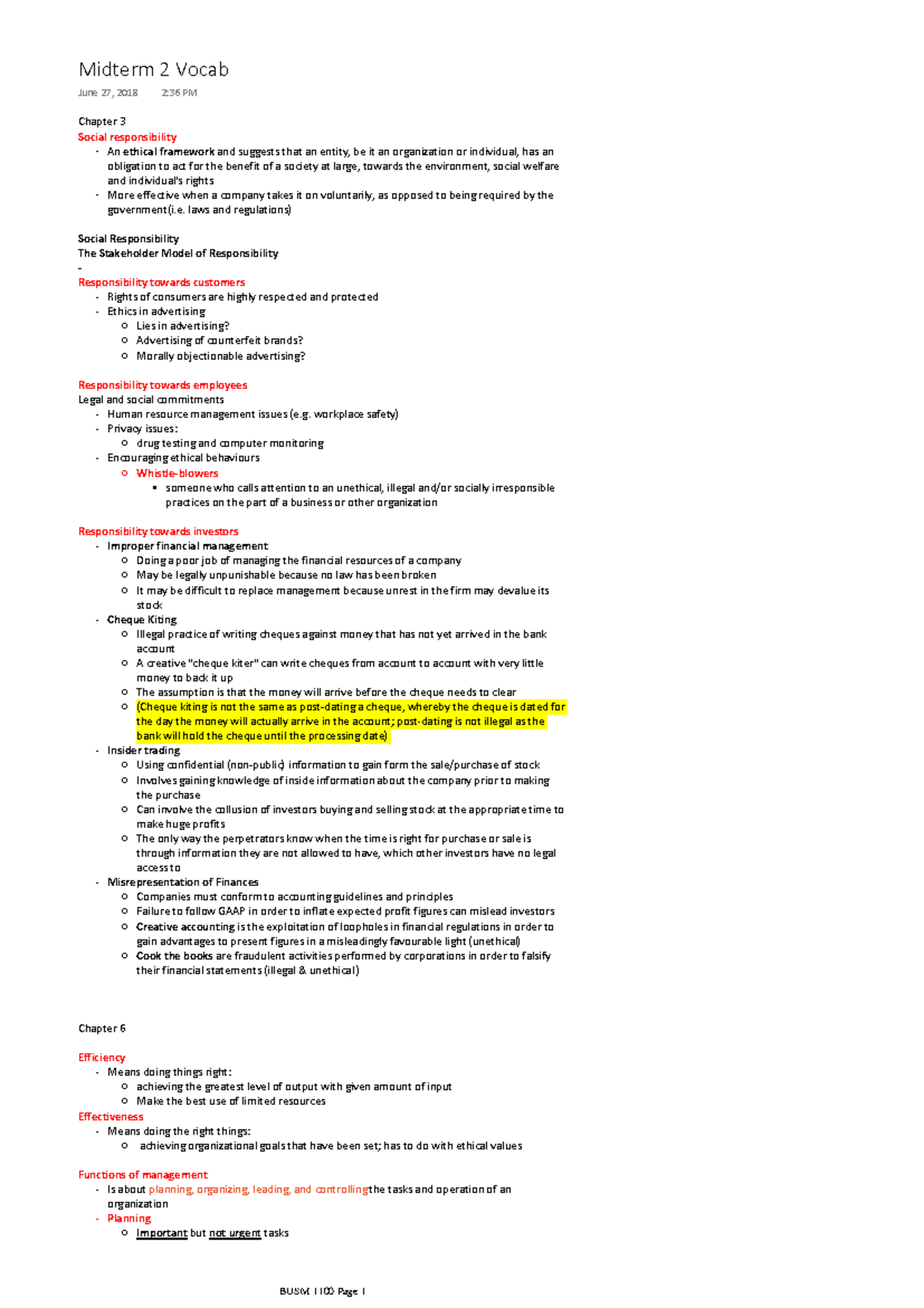 Midterm 2 28 June 2018, questions and answers - Midterm 2 Vocab June 27 ...