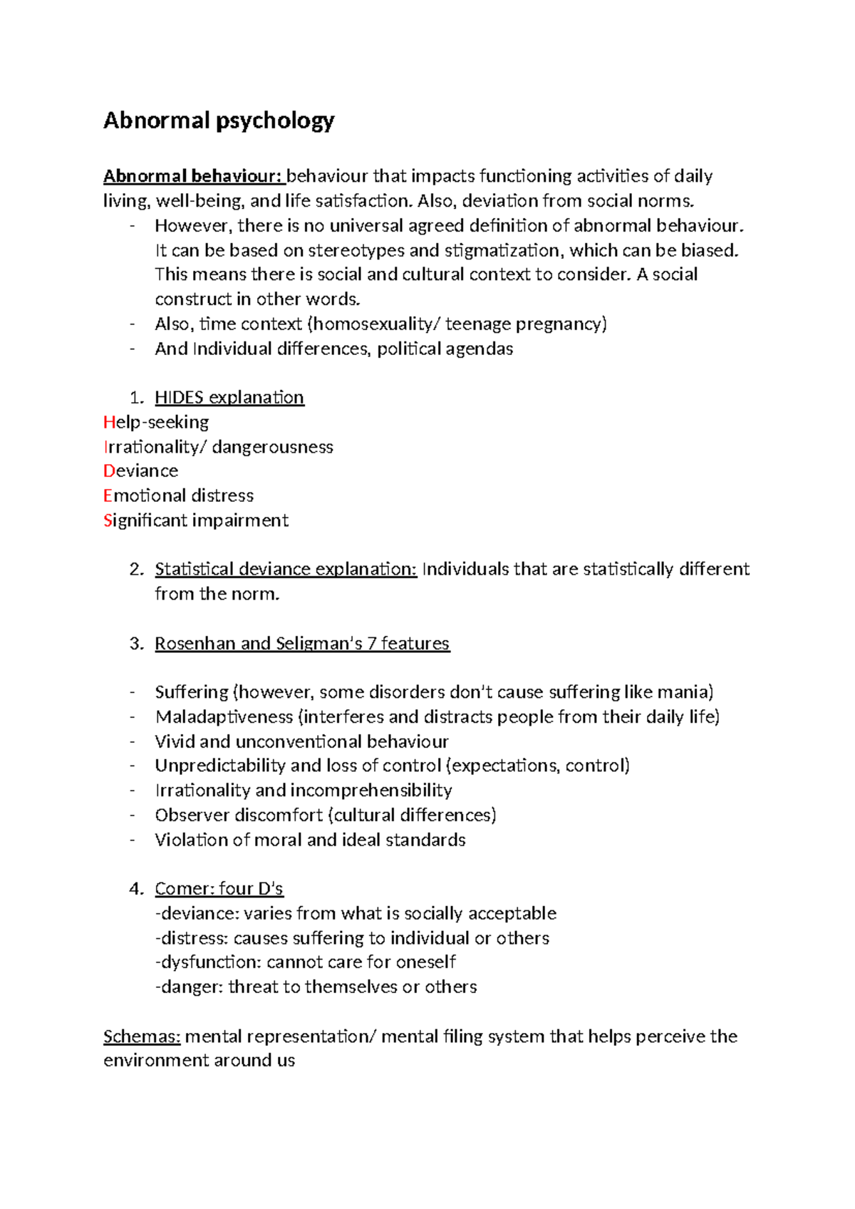 1 Abnormal Behaviour - Abnormal psychology Abnormal behaviour ...