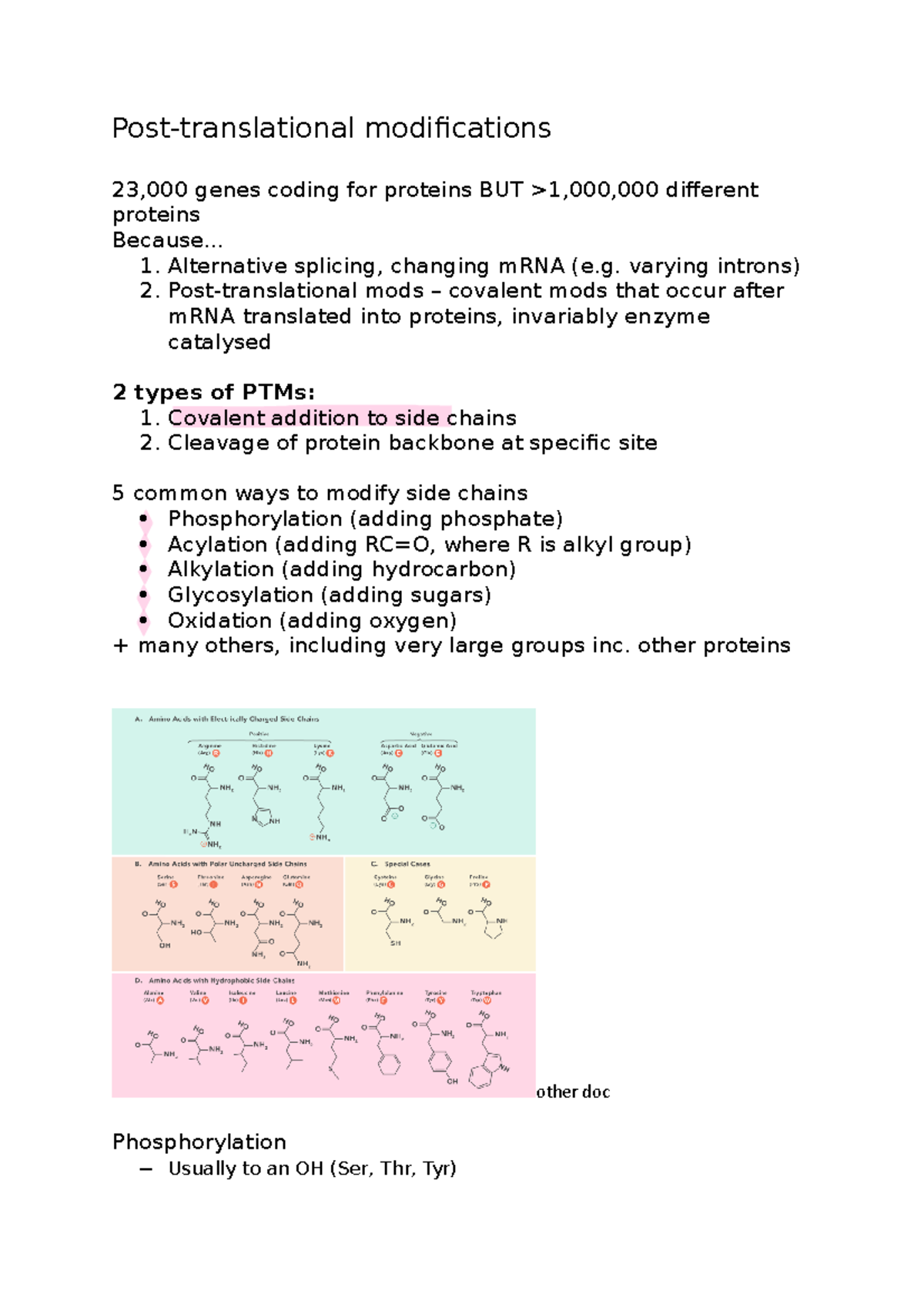 POST Translational Modifications - Post-translational modifications ...
