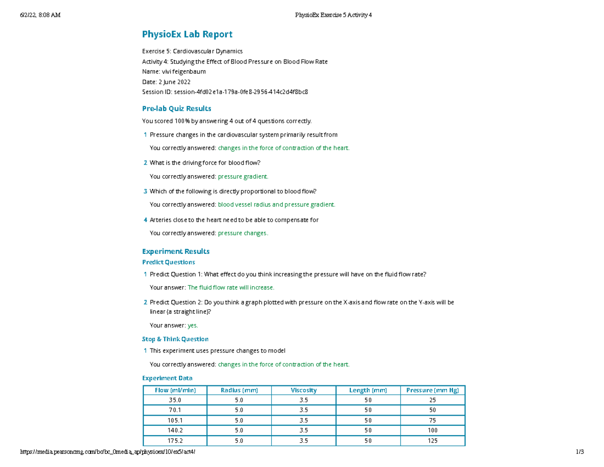 Physio Ex Exercise 5 Activity 4 cardio - 6/2/22, 8:08 AM PhysioEx