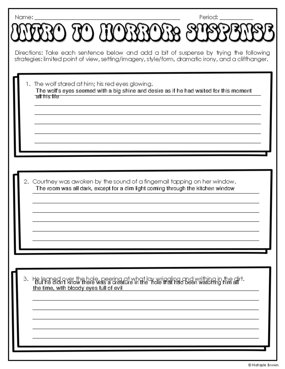 Homework Horror - Name ...