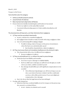 Tort Tutorial 2 Tort - LAW OF TORTS (I) LW 1051/1052/1054 – 2010 ...