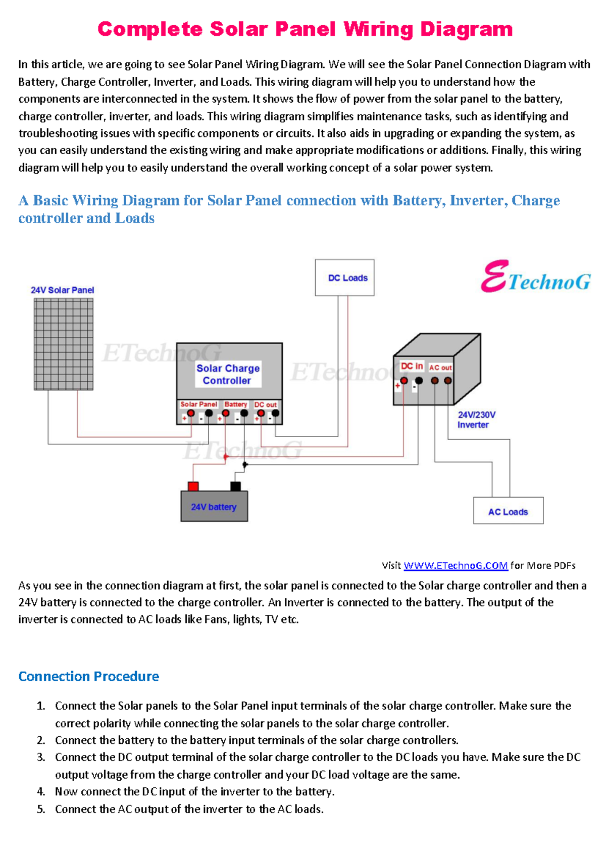 Complete Solar Panel Wiring Diagram We will see the Solar Panel