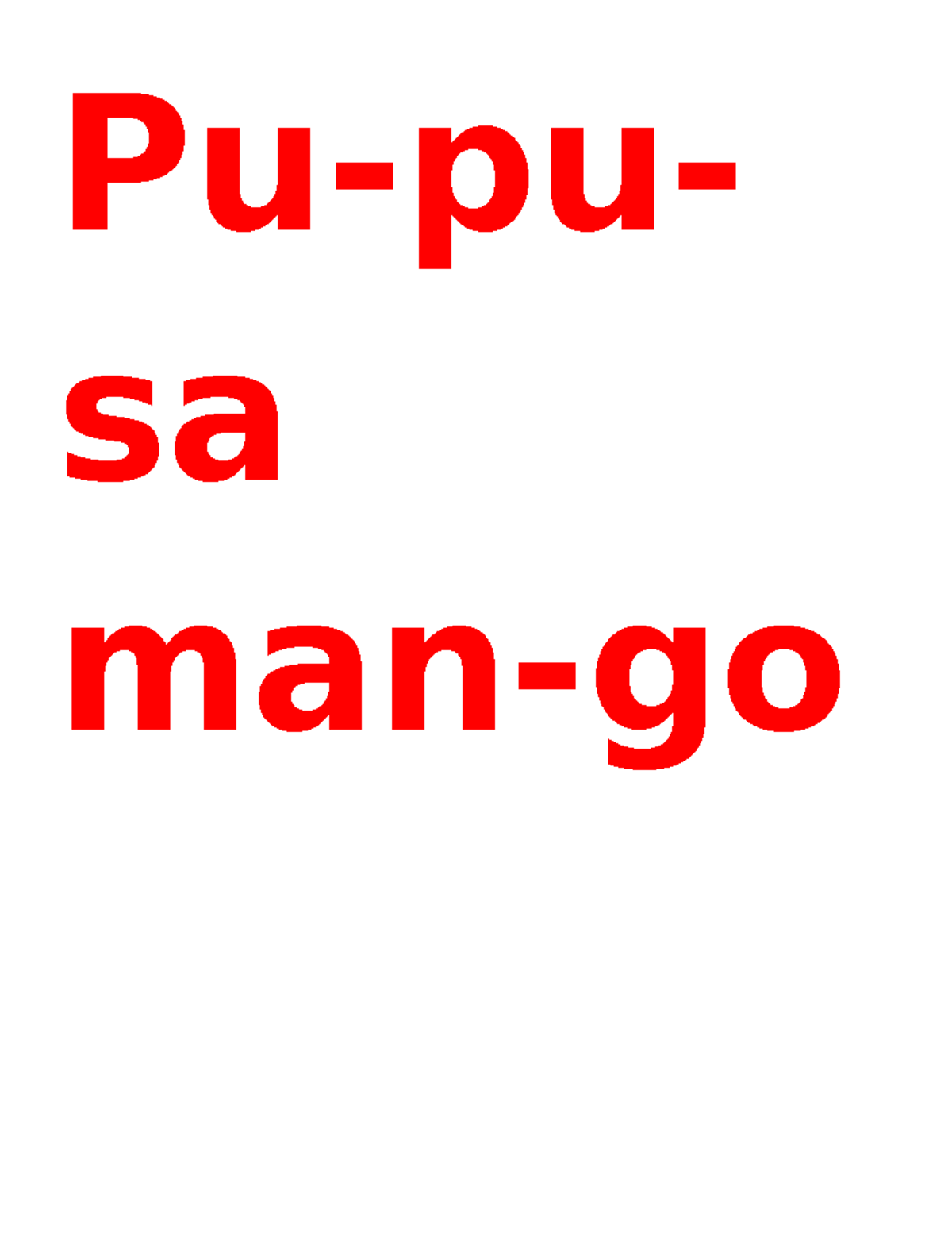 Palabras huhvnlmikhb Lenguaje y literatura Pupu sa mango Yuca