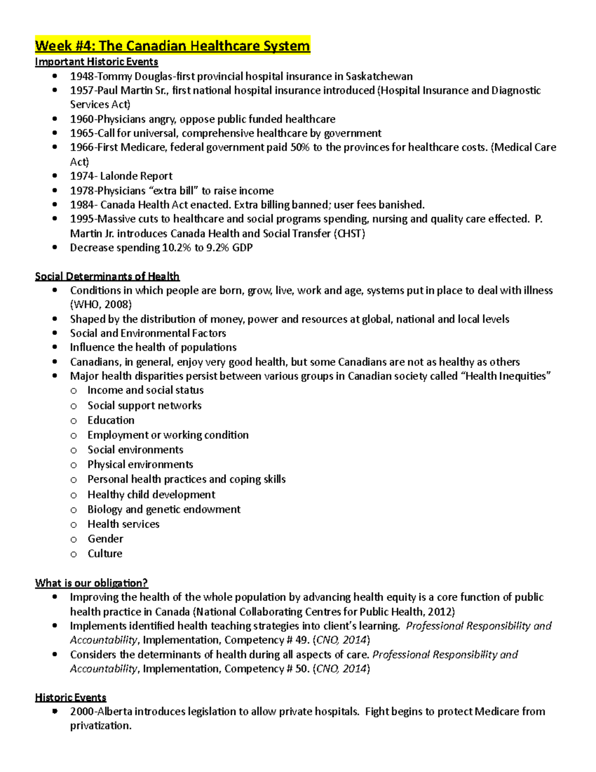 Week 4 the canadian healthcare system - Week #4: The Canadian ...