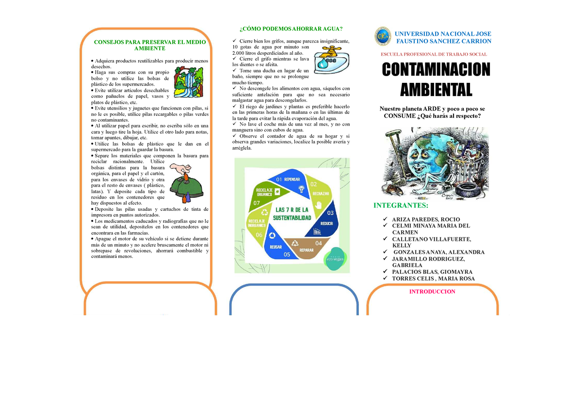 Triptico-contaminacion-ambiental Compress - CONSEJOS PARA PRESERVAR EL ...