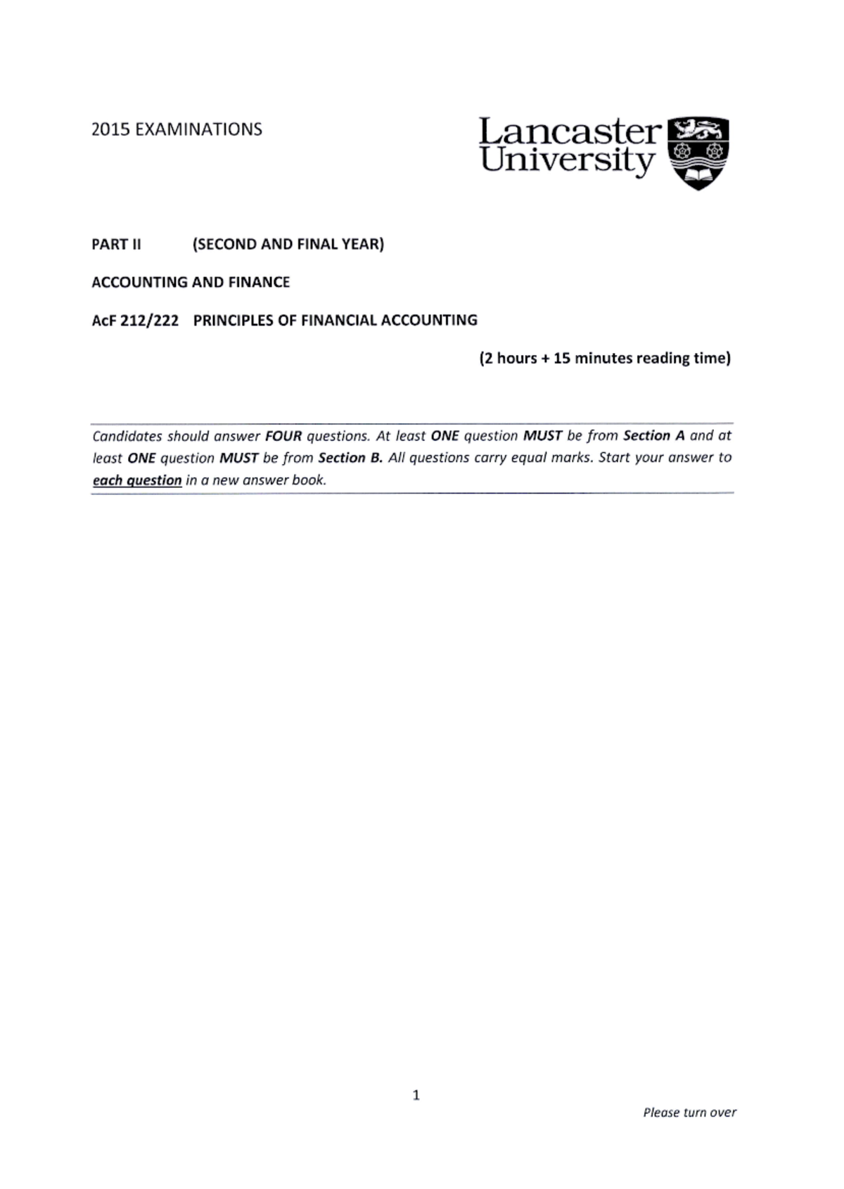 2015 - exam paper - AC.F212 - Studocu