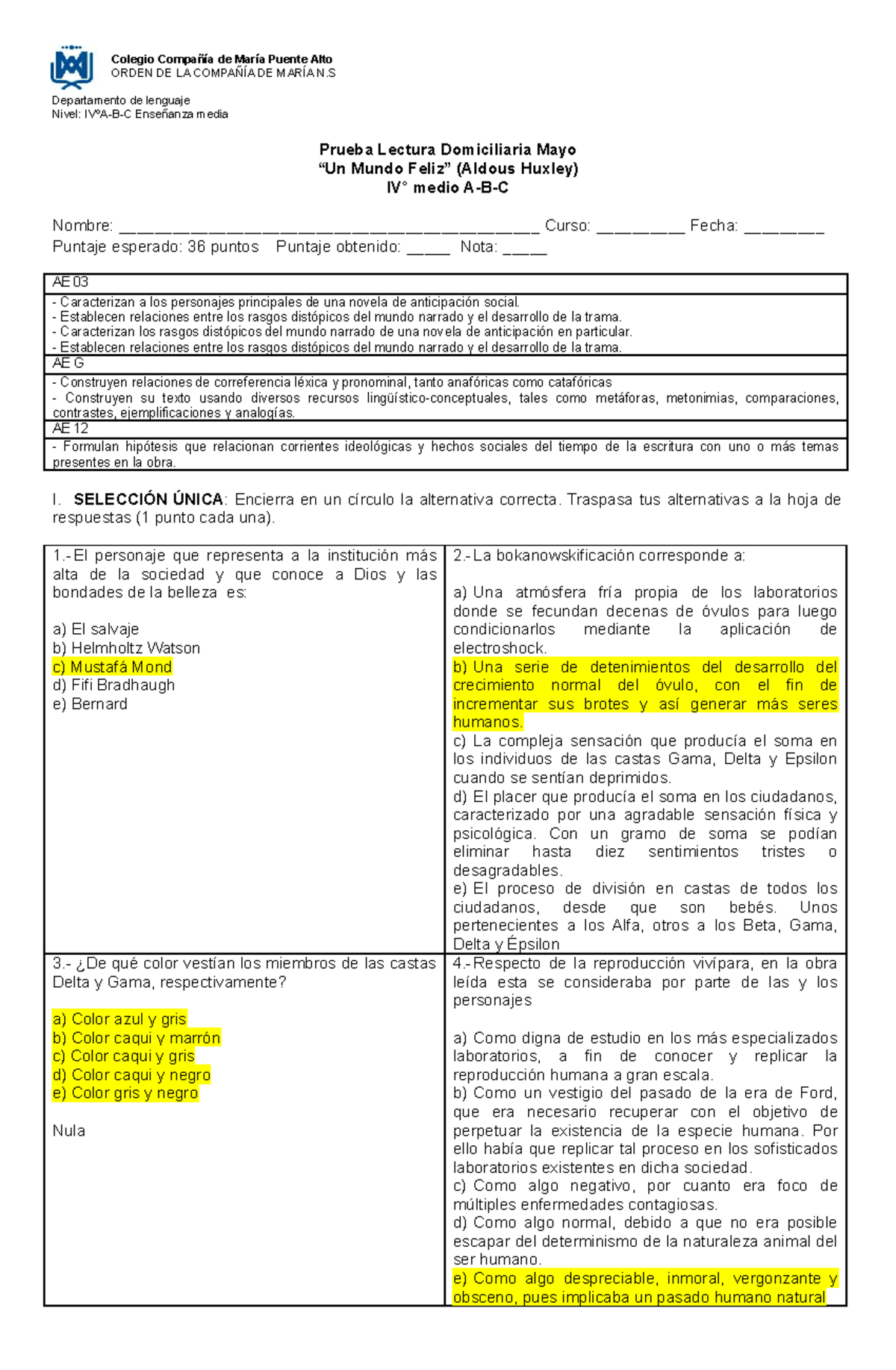 420995502 Prueba un mundo feliz doc - Colegio Compañía de María Puente ...