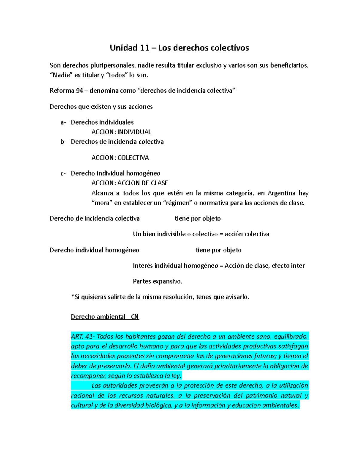 Unidad 11 Derechos Colectivos - Unidad 11 – Los Derechos Colectivos Son ...