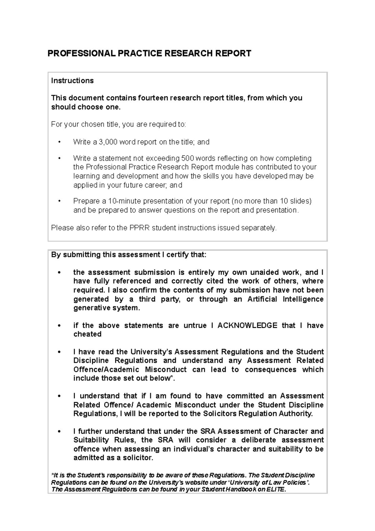 professional practice research report lpc example