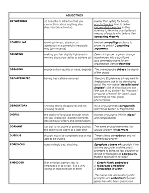 The human mind and the body vocabulary - ADJECTIVES BLOOD-CURDLING ...