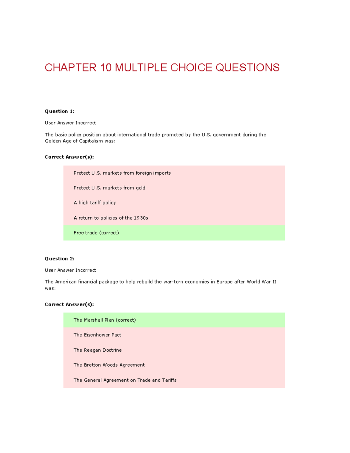 Chapter 10 Multiple Choice Questions 1-3 - CHAPTER 10 MULTIPLE CHOICE ...